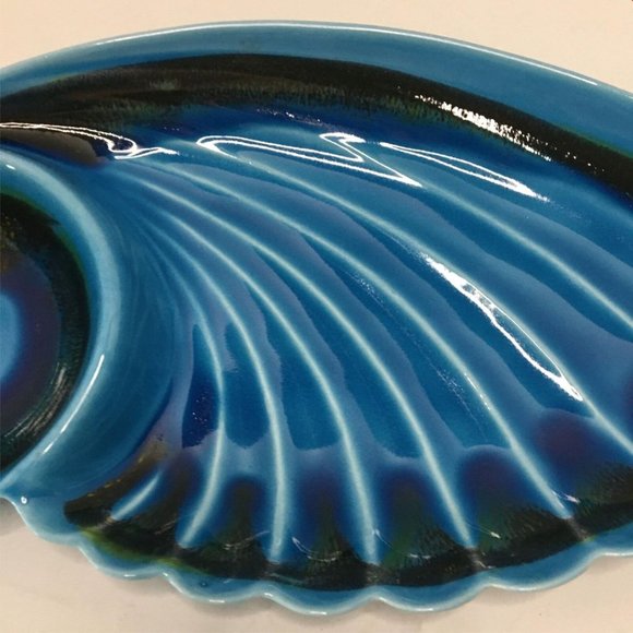 Nasco Santa Anita Ware Sierra Chip n' Dip Bowl Blue Vintage California USA R-134 - Picture 4 of 11